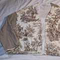 Brown Toile Tan Sleeve