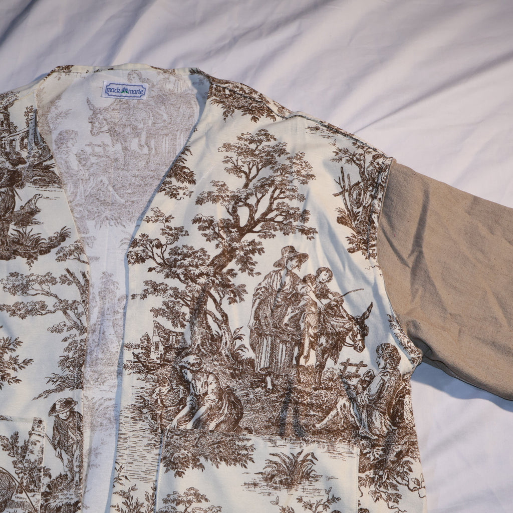 Brown Toile Tan Sleeve