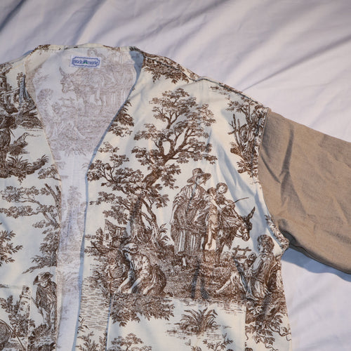 Brown Toile Tan Sleeve