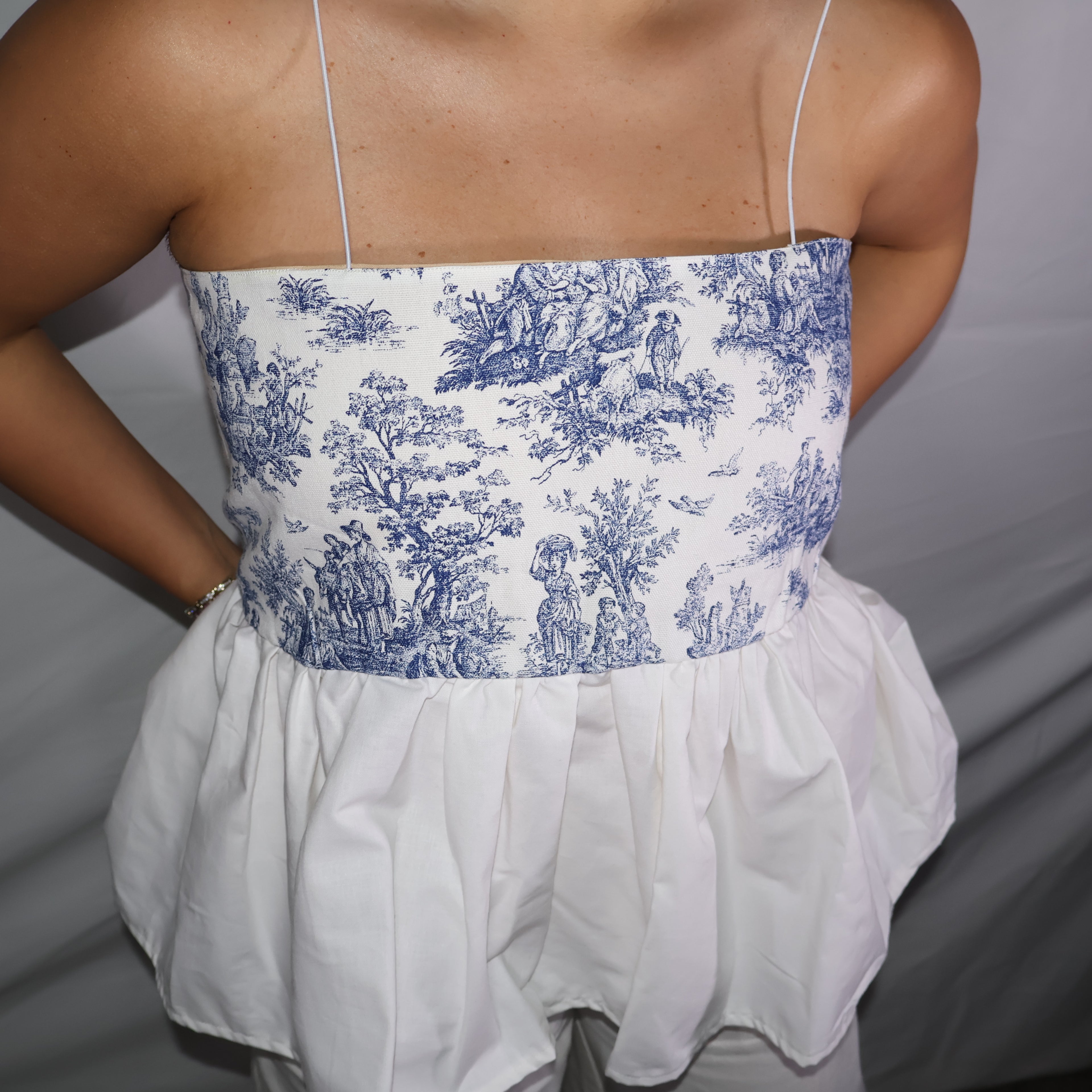 The Toile Peplum Top