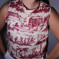 Maroon Toile Box Top