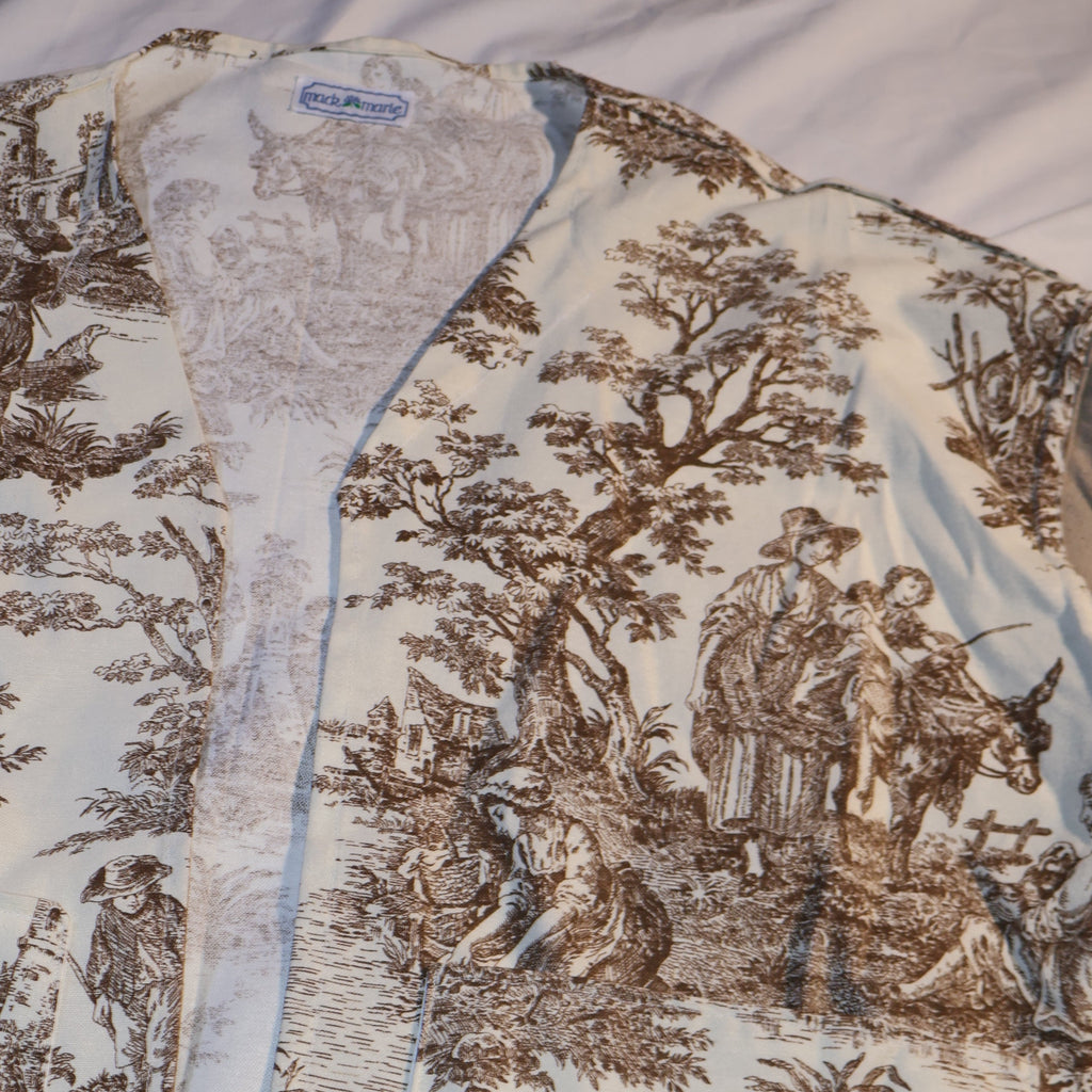 Brown Toile Tan Sleeve