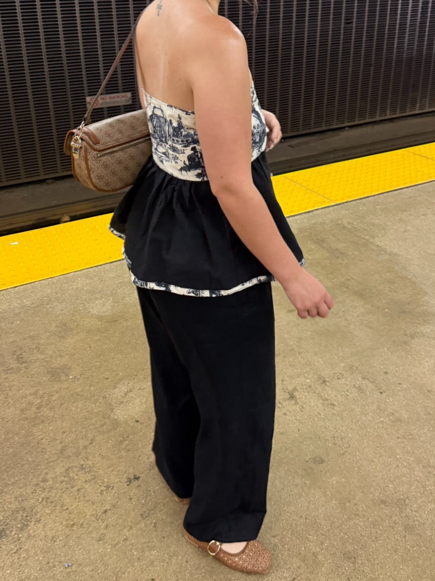The Toile Peplum Top