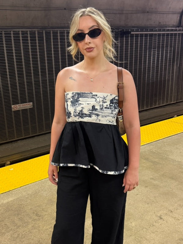 The Toile Peplum Top
